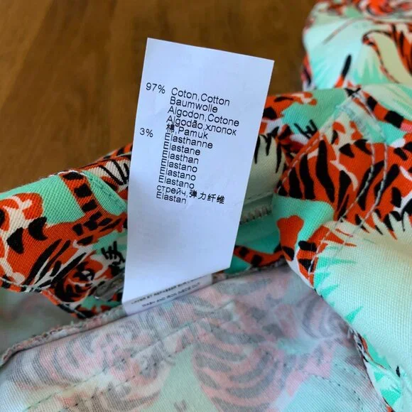 KENZO KIDS Girls Tiger Print Jeans Size 5 5T Girl EUC Tigers Safari Cotton Pants - Picture 10 of 10